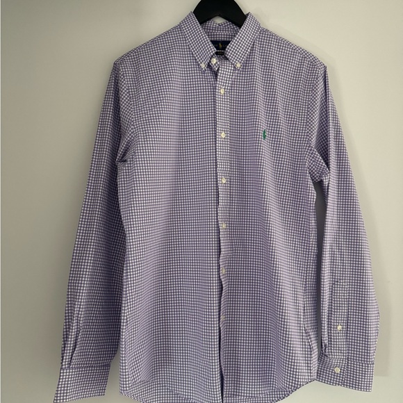 Ralph Lauren Slim Fit Gingham Stretch Poplin Shirt - Picture 2 of 5